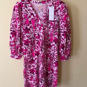 Lilly Pulitzer Pink Floral Long Sleeve Dress